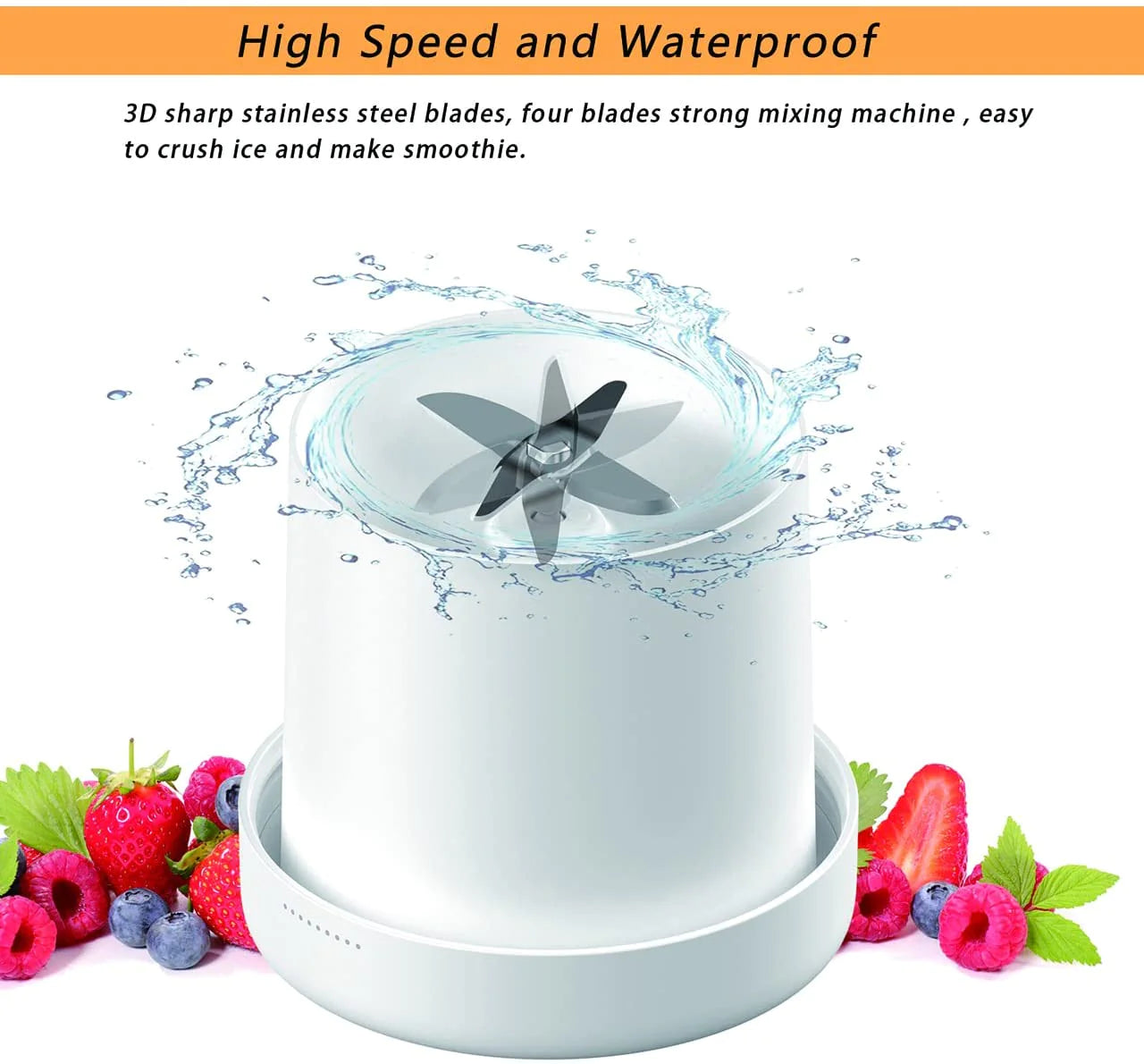 Portable Electric Blender and Juicer for Fresh Juice and Smoothies - Wireless Citrus Squeezer and Extractor
